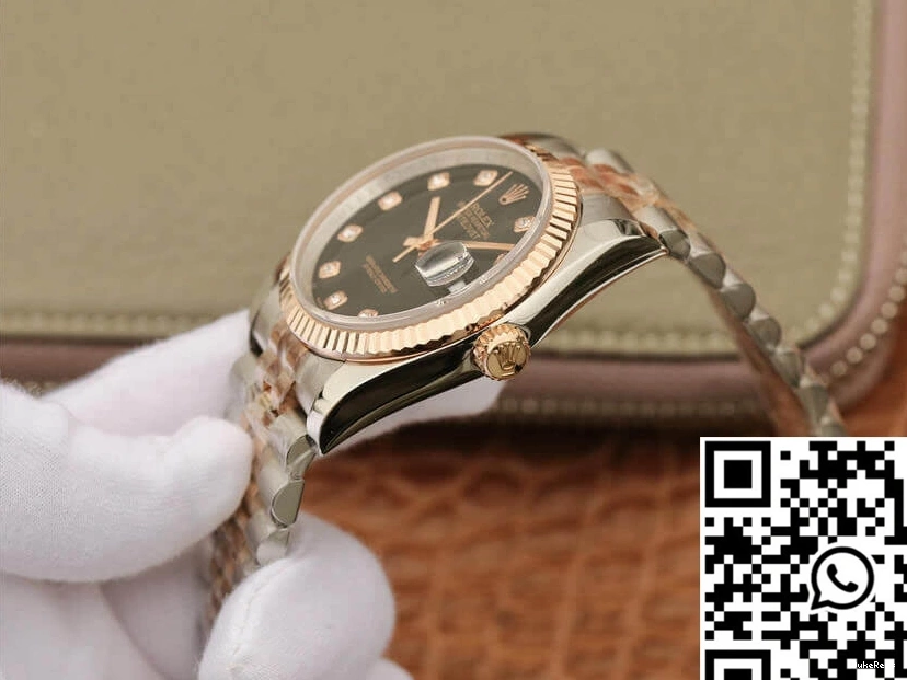 116231 Diamond Datejust Black Factory GM Rolex Dial 1129